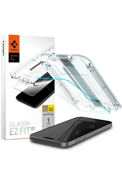 Spigen Folie pentru iPhone 15 Plus - Glas.TR EZ FIT - Transparentă
