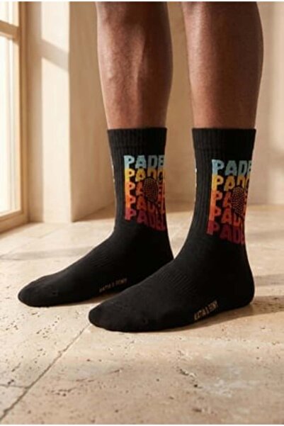 Katia&Bony Unisex Padel Patterned Black Socks