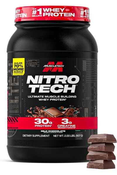 MUSCLETECH بروتين مصل اللبن نيترو-تيك المعزول 30 جرام بروتين و3 جرام كرياتين ...