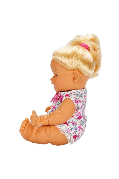 Genel Markalar Nil Bebek 23 cm 20010 - Sarışın Çiçekli Elbise Gülen Surat