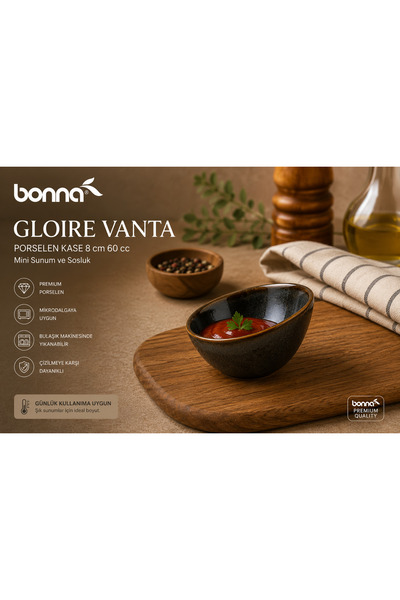 Bonnami Bonna Gloire Vanta Porselen Kase 8 cm 60 cc - Mini Sunum ve Sosluk