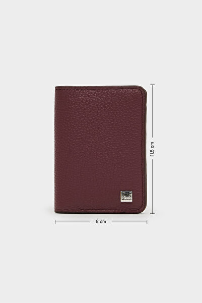 D'S Damat Portofel pentru carduri Ds Damat Bordo, 100% piele naturală