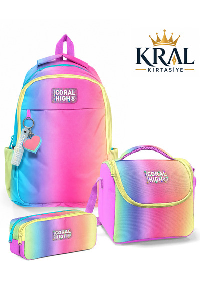 Coral High Set de 3 genți de școală pentru copii, cu modele de tranziție mult...