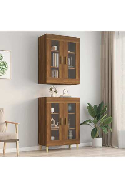 Concept Dulap de perete suspendat, stejar maro, 69,5x34x90 cm