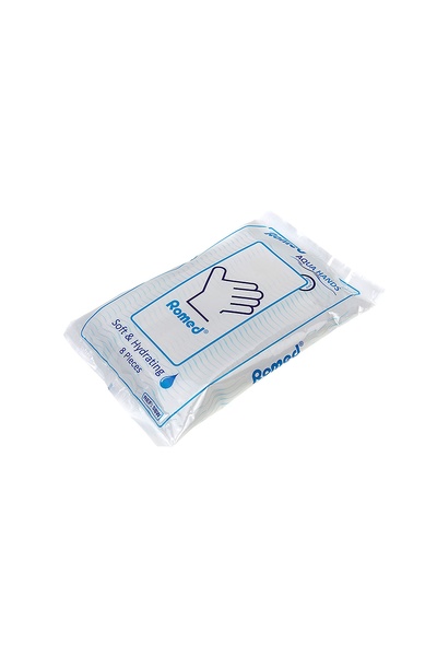Romed Mănuși umede de spălare fără clătire Aqua Hands, 8 bucăți, pentru igien...