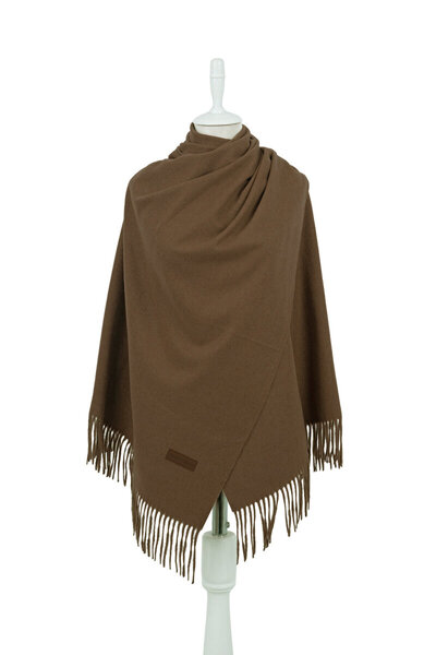 Bursa İpek Brown Solid Color Winter Shawl