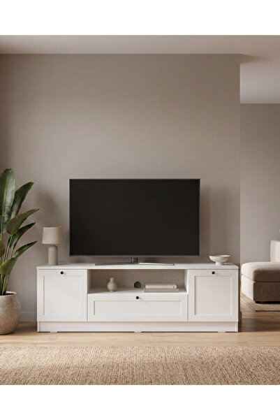 SARMOBİ Terra Tv Ünitesi 160x46x35 cm Beyaz - Modern Tasarım
