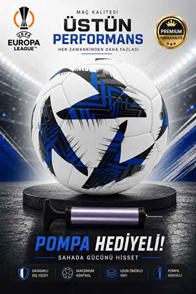 İMVULA Futbol Topu 2025 Uefa Europe League Çim Ve Beton Zemin Maç Topu Pompa ...