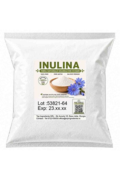 Top Ingrediente Inulină Pudră – Fibra Solubilă Naturală din Cicoare - 250g