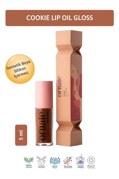 ORNATE Cookie Lip Oil Gloss Dolgunlaştırıcı Efekt , Nemlendirici, Parlatıcı S...