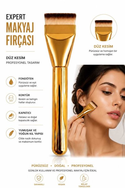 PİRAYE AKSESUAR Profesyonel Makyaj Fırçası • Kontür - Kapatıcı Makyaj Fırçası