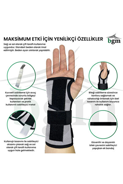 bgm El Bilek Ateli Metal Destekli Statik El Bilek Ateli