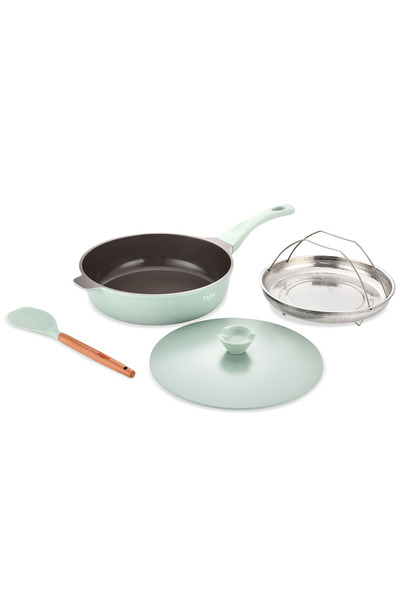 Zass Tigaie multifuncțională Gourmet ZG-ACS 07, 4 piese, antiaderentă, înveliș ceramic, verde