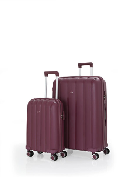 MÇS V305 PP Y.ÜRETİM VALİZ 55 CM + 75 CM KEMİK/BEBE MAVİ SET