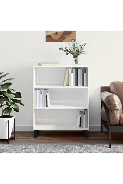 Concept Dulap cu rafturi alb extralucios 69,5x32,5x90 cm lemn compozit
