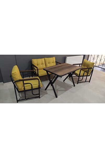 Serdemdizayn Serdem 2+1+1+masa Bahçe Balkon Takımı sarı