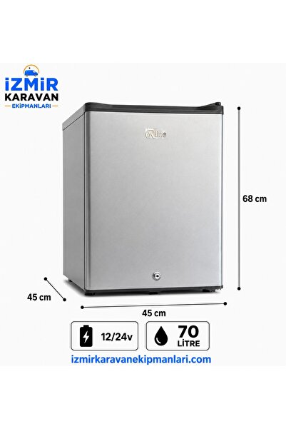 R LINE 70 Lt Karavan Tekne Buzdolabı Kompresörlü 12/24v ( gri )