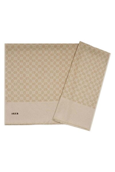 Aker Elegance Monogram Șal Crem 1090100 - 981