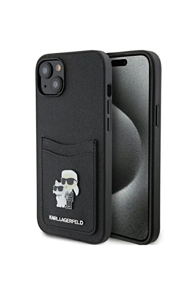 Karl Lagerfeld Broșă metalică Saffiano Cardslot Karl&Choupette