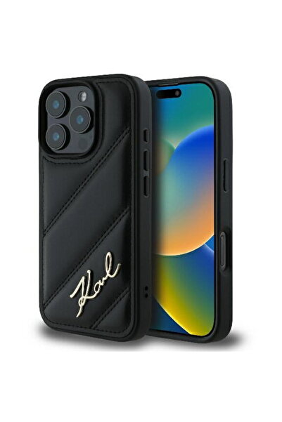 Karl Lagerfeld Husa pentru iPhone 16 Pro - Diagonal Quilted Script (KLHCP16LP...