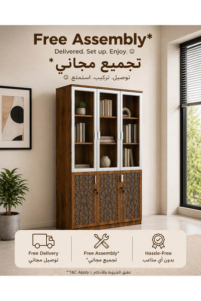 TrentonGCC 3 Door Lockable Office Storage Cabinet with Glass Doors – File & D...