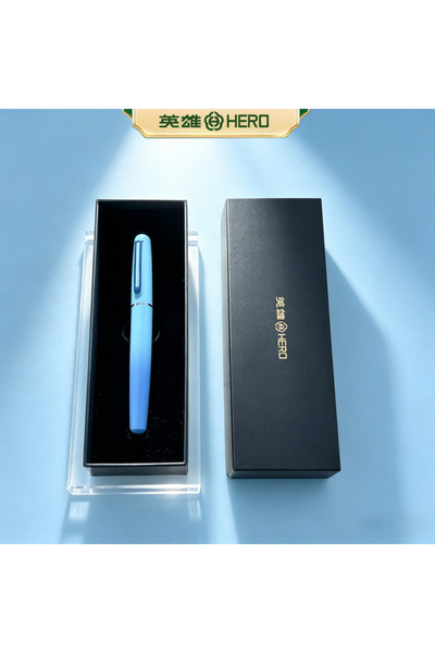 Choice قلم حبر F DeepLightblue 0.38MM Hero ذو رأس عريض مع غطاء مغناطيسي متدرج...