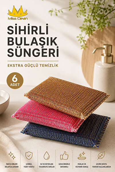 Miss Clean (6 Adet ) Sihirli Bulaşık Süngeri