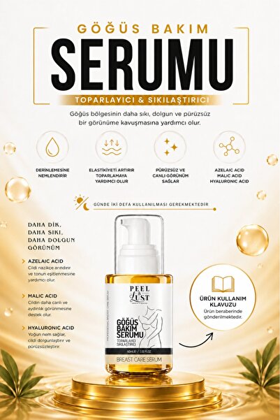 PEEL & LUST Göğüs Büyütmeye Yardımcı, Gögüs Bakım Serumu. 60 ml parlaklık ver...