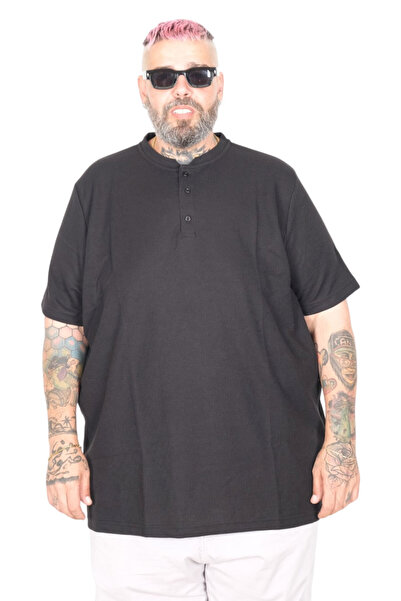 ModeXL Mode XL Large Size Men's Judge Collar T-Shirt Waffle U20036 Navy Blue