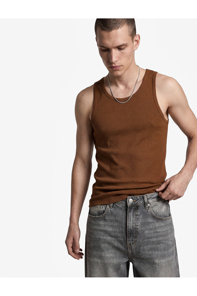Koton Kolsuz Pamuklu Bisiklet Yaka Slim Fit Atlet