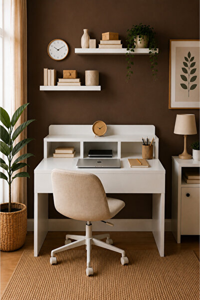 OVİS HOME MD02 Çalışma Masası Çekmeceli Beyaz
