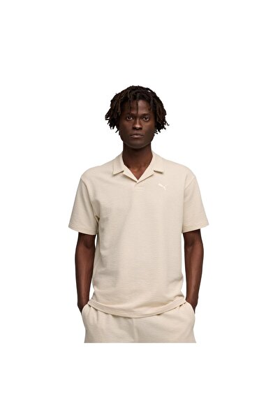 Puma 692560-87 Ess Elevated Material Polo Men's T-Shirt Cream