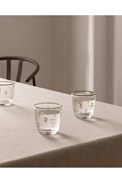 Madame Coco Ravenna-Little Bloom Set of 4 Water Glasses - Green - 295 ml
