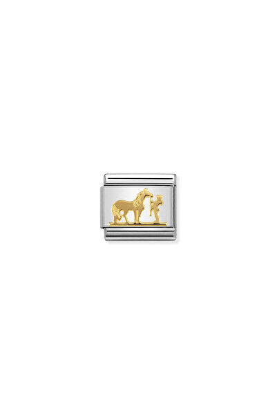 NOMİNATİON Composable Klasik Semboller Çelik Ve Rider Ile 18k Gold Horse