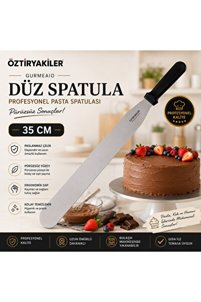 ÖZTİRYAKİLER Gurmeaid Flat Spatula 35 cm Professional Cake Spatula Stainless