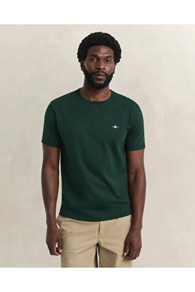 Gant Erkek Yeşil Regular Fit Bisiklet Yaka T-Shirt