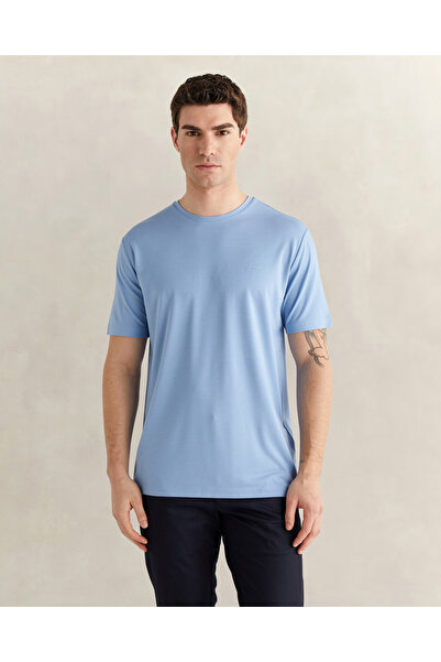 Gant Erkek Mavi Kısa Kollu T-Shirt