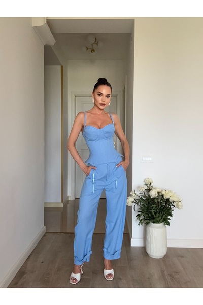 Atelier Carmen Babes Set corset si pantaloni din in