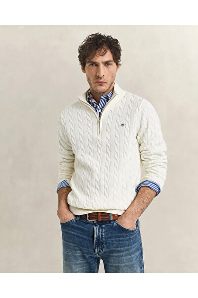 Gant Erkek Krem Regular Fit Örgü Kazak