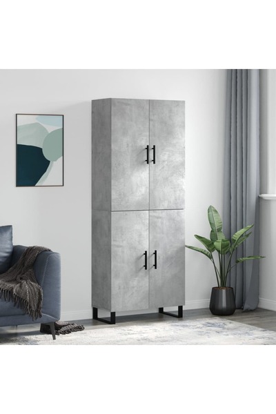 Concept Dulap înalt, gri beton, 69,5x34x180, lemn compozit