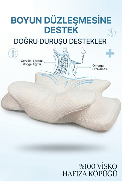 ORTO Ortopedik 100% Visco Kelebek Destekli Güzellik Yastığı