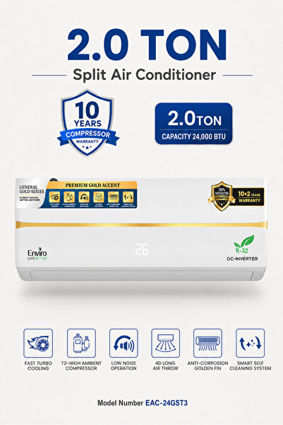 Enviro Enviro General Gold Series 2.0 Ton 24,000 BTU DC Inverter Split Air Co...