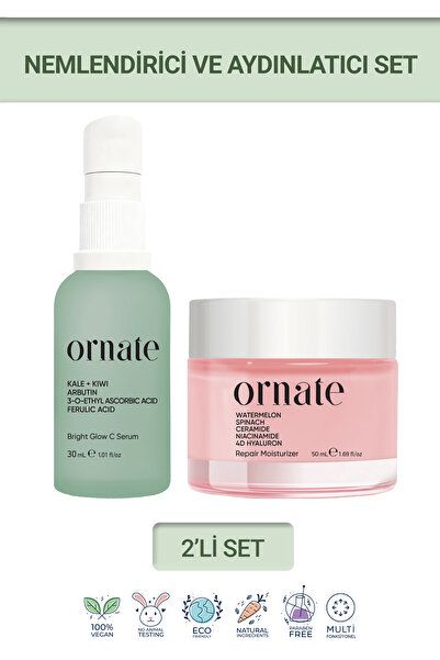 ORNATE Aydınlatıcı, Onarıcı ve Cilt Tonu Eşitleyici C vitamini, Niacinamide v...