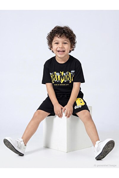 Batman Printed 2-5 Years Old Set - Black
