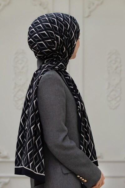 Vissona Γυναικείο σάλι Luxury Medina Silk Μαύρο - Μπεζ