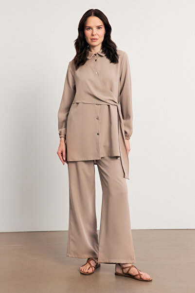 VAVİNOR Perla Tunic Pants Set - Beige