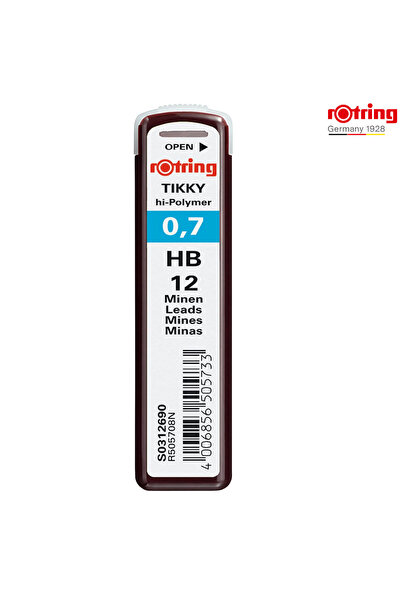 Rotring Set 12 mine creion 0.7mm HB cu Rezistenta Extra la Rupere, pentru Scr...