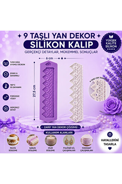 Dr.Paste Silikon Kalıp 9 Taşlı Yan Dekor