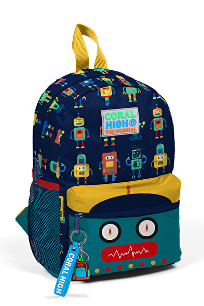 Coral High Kids Lacivert Robot Desenli Iki Bölmeli Yuva Sırt Çantası 23348