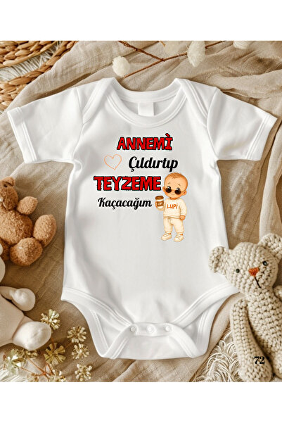 lupi Teyze Yazılı Bebek Zıbın Çıtçıtlı Atlet